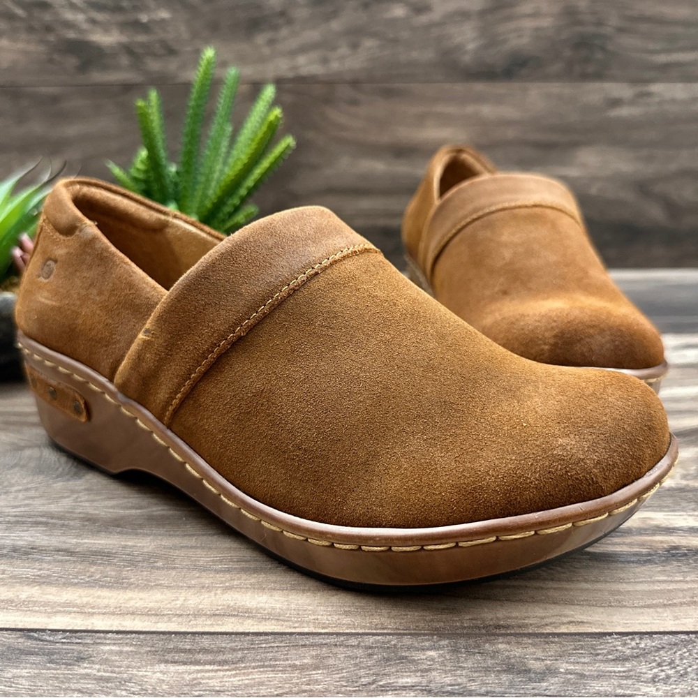 NIB Born Bailie Closed Back Clogs Brown Glazed Ginger Suede 8M 39 - Picture 4 of 12